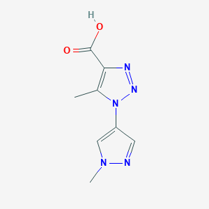 molecular formula C8H9N5O2 B3379043 5-methyl-1-(1-methyl-1H-pyrazol-4-yl)-1H-1,2,3-triazole-4-carboxylic acid CAS No. 1509755-61-6