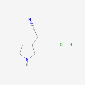molecular formula C6H11ClN2 B3379177 2-(Pyrrolidin-3-yl)acetonitrile hydrochloride CAS No. 152400-87-8