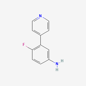 molecular formula C11H9FN2 B3379293 4-Fluoro-3-(pyridin-4-yl)aniline CAS No. 154716-47-9