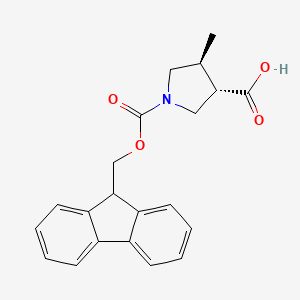 B3379637 rac-(3R,4R)-1-{[(9H-fluoren-9-yl)methoxy]carbonyl}-4-methylpyrrolidine-3-carboxylic acid CAS No. 1690085-29-0