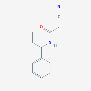 molecular formula C12H14N2O B3379672 2-cyano-N-(1-phenylpropyl)acetamide CAS No. 170449-35-1
