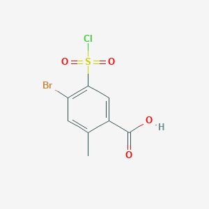 molecular formula C8H6BrClO4S B3379826 4-bromo-5-chlorosulfonyl-2-methyl-benzoic Acid CAS No. 176309-02-7