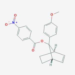 molecular formula C21H19NO5 B033800 (1beta,4beta,7-anti)-7-(p-Methoxyphenyl)norborn-2-en-7-ol p-nitrobenzoate CAS No. 19719-68-7