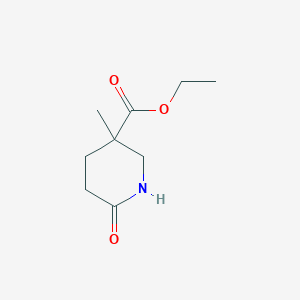 molecular formula C9H15NO3 B3380002 Ethyl 3-methyl-6-oxopiperidine-3-carboxylate CAS No. 1803589-08-3