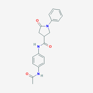 molecular formula C19H19N3O3 B338016 N~3~-[4-(ACETYLAMINO)PHENYL]-5-OXO-1-PHENYL-3-PYRROLIDINECARBOXAMIDE 