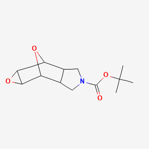 molecular formula C13H19NO4 B3380384 Tert-butyl 9,11-dioxa-4-azatetracyclo[5.3.1.0^{2,6}.0^{8,10}]undecane-4-carboxylate CAS No. 1909318-88-2