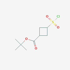 molecular formula C9H15ClO4S B3380601 tert-Butyl 3-(chlorosulfonyl)cyclobutane-1-carboxylate CAS No. 1989638-22-3