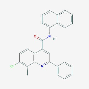 molecular formula C27H19ClN2O B338062 7-chloro-8-methyl-N-(1-naphthyl)-2-phenyl-4-quinolinecarboxamide 