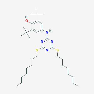 molecular formula C33H56N4OS2 B033811 4-((4,6-Bis(octylthio)-1,3,5-triazin-2-yl)amino)-2,6-di-tert-butylphenol CAS No. 991-84-4