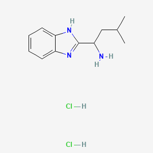 molecular formula C12H18ClN3 B3381639 1-(1H-1,3-benzodiazol-2-yl)-3-methylbutan-1-amine dihydrochloride CAS No. 25810-67-7