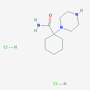 B3381939 1-(Piperazin-1-yl)cyclohexane-1-carboxamide dihydrochloride CAS No. 288379-54-4
