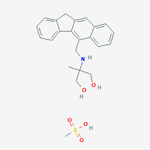 molecular formula C23H27NO5S B033824 1,3-Propanediol, 2-((11H-benzo(b)fluoren-5-ylmethyl)amino)-2-methyl-, methanesulfonate (salt) CAS No. 104500-13-2
