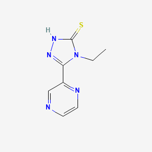 molecular formula C8H9N5S B3382867 4-ethyl-5-(pyrazin-2-yl)-4H-1,2,4-triazole-3-thiol CAS No. 37545-29-2