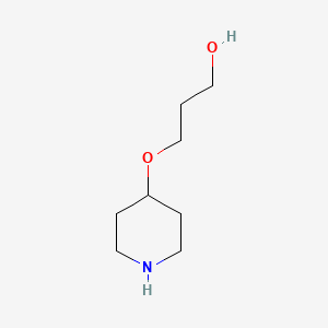 molecular formula C8H17NO2 B3383245 3-(Piperidin-4-yloxy)propan-1-ol CAS No. 40256-15-3