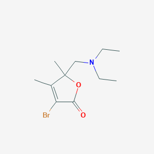 molecular formula C11H18BrNO2 B033834 3-Bromo-5-((diethylamino)methyl)-4,5-dimethyl-2(5H)-furanone CAS No. 106609-75-0
