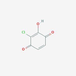 molecular formula C6H3ClO3 B033835 2-Chloro-3-hydroxycyclohexa-2,5-diene-1,4-dione CAS No. 110931-02-7