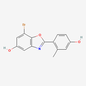 molecular formula C14H10BrNO3 B3383594 7-Bromo-2-(4-hydroxy-2-methylphenyl)benzo[d]oxazol-5-ol CAS No. 440122-81-6