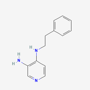 molecular formula C13H15N3 B3383650 3-Amino-4-phenethylaminopyridine CAS No. 451-74-1