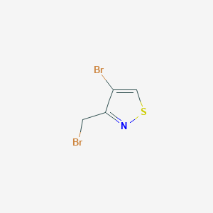 molecular formula C4H3Br2NS B3383664 4-Bromo-3-(bromomethyl)-1,2-thiazole CAS No. 4576-96-9
