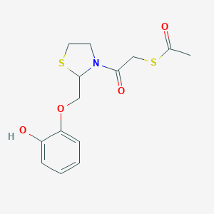2-((2-Hydroxyphenoxy)methyl)-3-(2-(acetylthio)acetyl)-1,3-thiazolidine