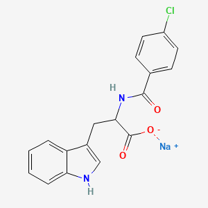 molecular formula C18H14ClN2NaO3 B3384563 Sodium 2-[(4-chlorophenyl)formamido]-3-(1H-indol-3-YL)propanoate CAS No. 56116-68-8