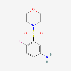 molecular formula C10H13FN2O3S B3384632 4-Fluoro-3-(morpholine-4-sulfonyl)aniline CAS No. 565193-47-7