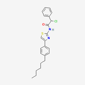 B3384670 2-chloro-N-[4-(4-hexylphenyl)-1,3-thiazol-2-yl]-2-phenylacetamide CAS No. 568543-94-2