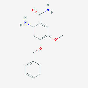 molecular formula C15H16N2O3 B3385057 2-AMINO-4-(BENZYLOXY)-5-METHOXYBENZAMIDE CAS No. 60547-98-0