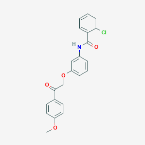 molecular formula C22H18ClNO4 B338603 2-chloro-N-[3-[2-(4-methoxyphenyl)-2-oxoethoxy]phenyl]benzamide 