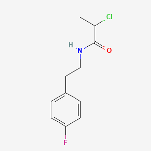 molecular formula C11H13ClFNO B3386462 2-chloro-N-[2-(4-fluorophenyl)ethyl]propanamide CAS No. 731012-02-5
