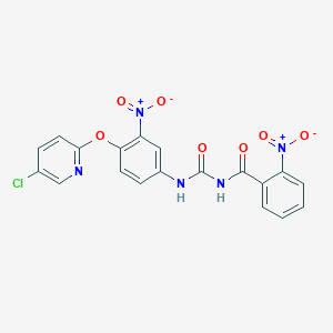 molecular formula C19H12ClN5O7 B033866 Benzamide, N-(((4-((5-chloro-2-pyridinyl)oxy)-3-nitrophenyl)amino)carbonyl)-2-nitro- CAS No. 103829-07-8
