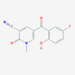 molecular formula C14H9FN2O3 B3386735 5-(5-Fluoro-2-hydroxybenzoyl)-1-methyl-2-oxo-1,2-dihydropyridine-3-carbonitrile CAS No. 750599-07-6
