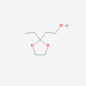 molecular formula C7H14O3 B3386895 1,3-Dioxolane-2-ethanol, 2-ethyl- CAS No. 76964-27-7
