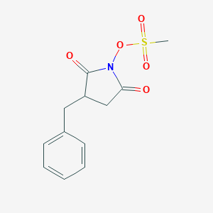 molecular formula C12H13NO5S B033869 3-Benzyl-N-(methanesulfonyloxy)succinimide CAS No. 106847-87-4