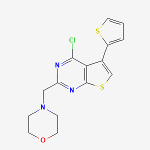 molecular formula C15H14ClN3OS2 B3387191 4-{[4-Chloro-5-(thiophen-2-yl)thieno[2,3-d]pyrimidin-2-yl]methyl}morpholine CAS No. 793727-87-4