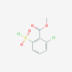 molecular formula C8H6Cl2O4S B3387292 Methyl 2-chloro-6-(chlorosulfonyl)benzoate CAS No. 80563-88-8