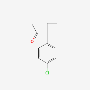 molecular formula C12H13ClO B3387544 1-[1-(4-Chlorophenyl)cyclobutyl]ethanone CAS No. 84467-20-9