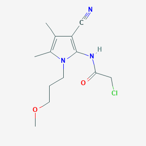 molecular formula C13H18ClN3O2 B3387632 2-chloro-N-[3-cyano-1-(3-methoxypropyl)-4,5-dimethyl-1H-pyrrol-2-yl]acetamide CAS No. 848068-70-2