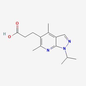 3-[4,6-dimethyl-1-(propan-2-yl)-1H-pyrazolo[3,4-b]pyridin-5-yl]propanoic acid