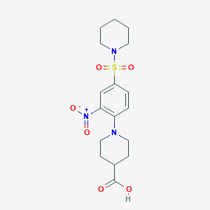 1-[2-Nitro-4-(piperidine-1-sulfonyl)phenyl]piperidine-4-carboxylic acid