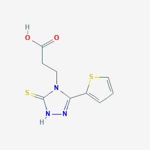 3-[3-sulfanyl-5-(thiophen-2-yl)-4H-1,2,4-triazol-4-yl]propanoic acid