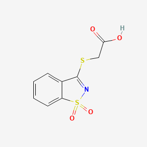 2-[(1,1-Dioxo-1,2-benzothiazol-3-yl)sulfanyl]acetic acid
