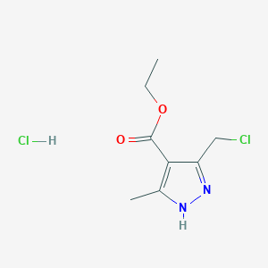 molecular formula C8H12Cl2N2O2 B3388175 ethyl 3-(chloromethyl)-5-methyl-1H-pyrazole-4-carboxylate hydrochloride CAS No. 863400-57-1