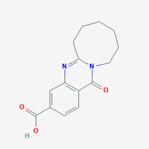 molecular formula C15H16N2O3 B3388215 13-oxo-6H,7H,8H,9H,10H,11H,13H-azocino[2,1-b]quinazoline-3-carboxylic acid CAS No. 863669-62-9