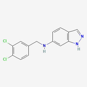molecular formula C14H11Cl2N3 B3388234 N-[(3,4-dichlorophenyl)methyl]-1H-indazol-6-amine CAS No. 864422-88-8