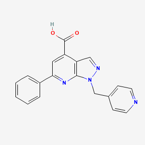 molecular formula C19H14N4O2 B3388285 6-phenyl-1-(pyridin-4-ylmethyl)-1H-pyrazolo[3,4-b]pyridine-4-carboxylic acid CAS No. 869464-83-5