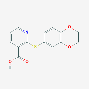 2-(2,3-Dihydro-1,4-benzodioxin-6-ylsulfanyl)pyridine-3-carboxylic acid