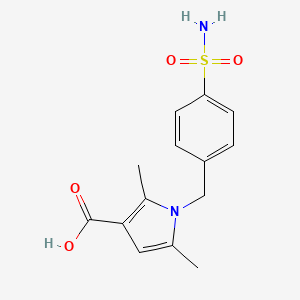 2,5-dimethyl-1-[(4-sulfamoylphenyl)methyl]-1H-pyrrole-3-carboxylic acid