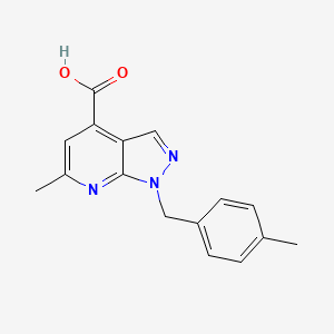 6-methyl-1-[(4-methylphenyl)methyl]-1H-pyrazolo[3,4-b]pyridine-4-carboxylic acid