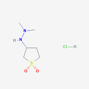 molecular formula C6H15ClN2O2S B3388507 2-(1,1-Dioxidotetrahydrothien-3-yl)-1,1-dimethylhydrazine hydrochloride CAS No. 876-16-4
